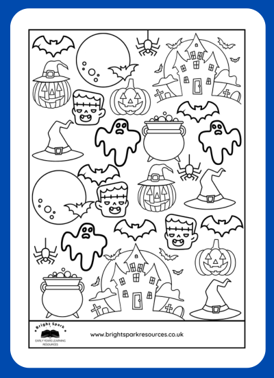 Halloween Busy Colouring Sheet - Bright Spark Resources