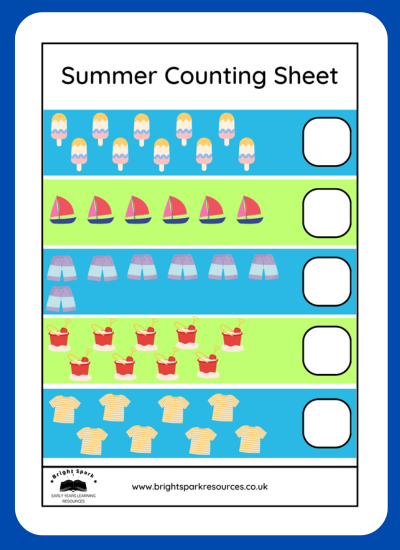 Summer Counting Sheet 6-10 - Bright Spark Resources